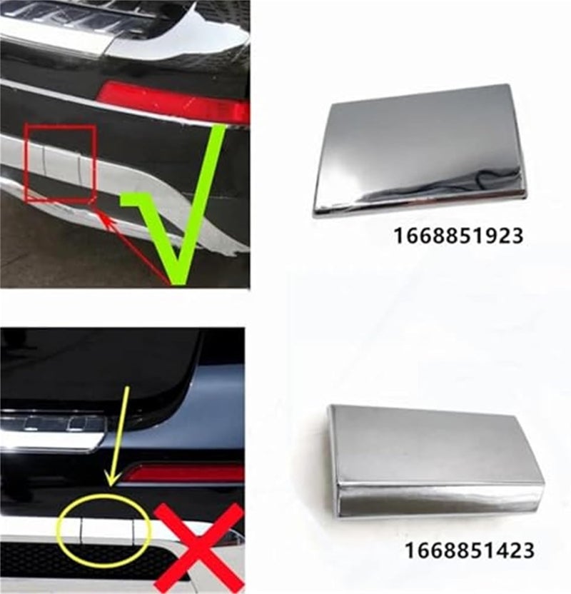 Vuzmode Chrome Silver Tow Hook Eye Cover Cap for Mercedes-Benz - Image 5