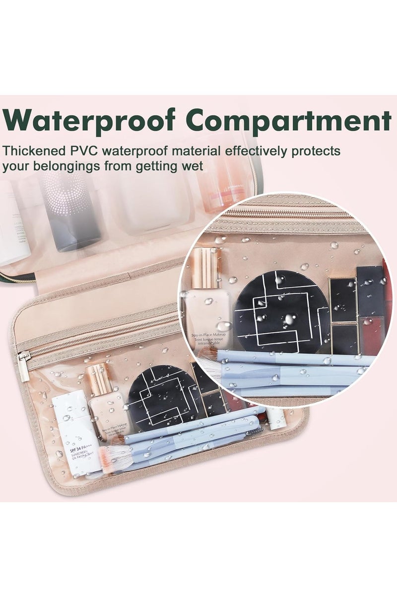 Toiletry Bag for Women, Large Cosmetic Travel Bag, Hanging Toiletry Bag for Bathroom, Thickened PVC Waterproof Travel Makeup Bag, Toiletries Bag for Travel Business Trips and Camping Green - Image 4