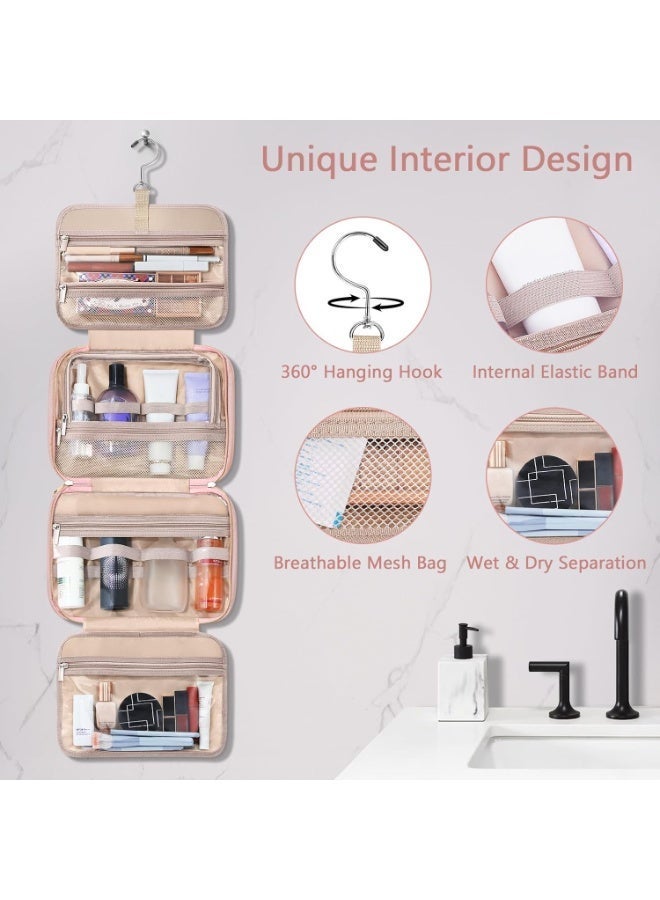 Toiletry Bag for Women, Large Cosmetic Travel Bag, Hanging Toiletry Bag for Bathroom, Thickened PVC Waterproof Travel Makeup Bag, Toiletries Bag for Travel Business Trips and Camping Green - Image 3