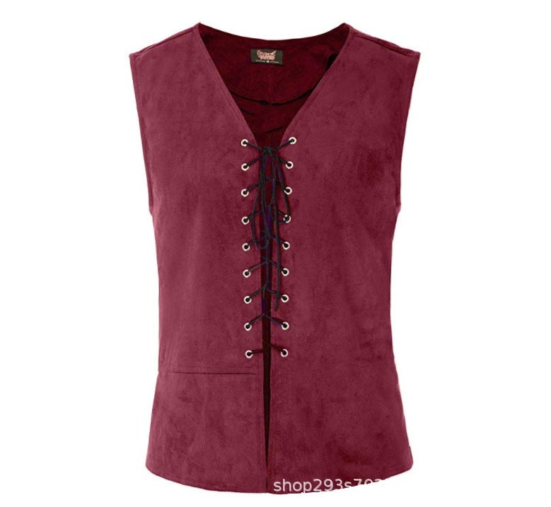 2025 Medieval Renaissance Vest Court Gentleman'S Lace-Up Vest Stage Play Performance Clothes - Image 1