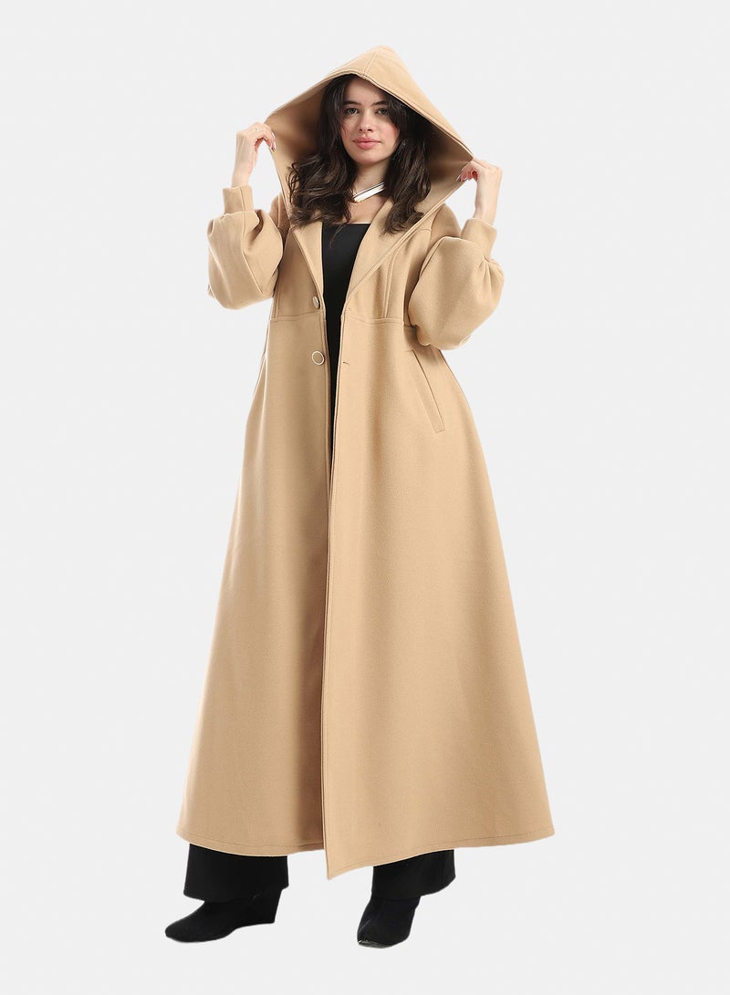 Red Circle Elegant Modest Long Coat - Image 5