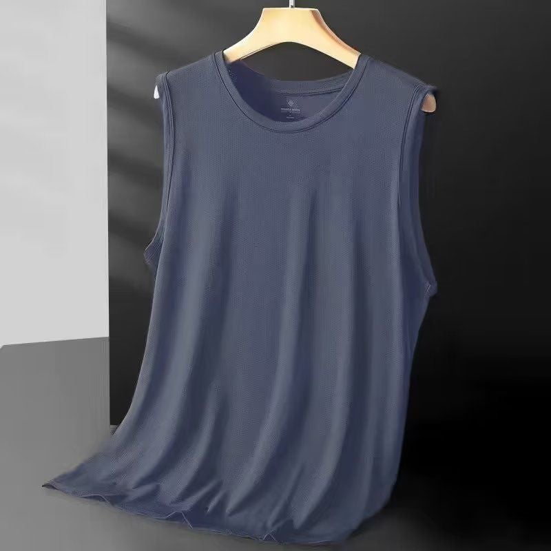 Mens Summer Mesh Breathable Sleeveless Sports Vest [light gray]]  - Image 2