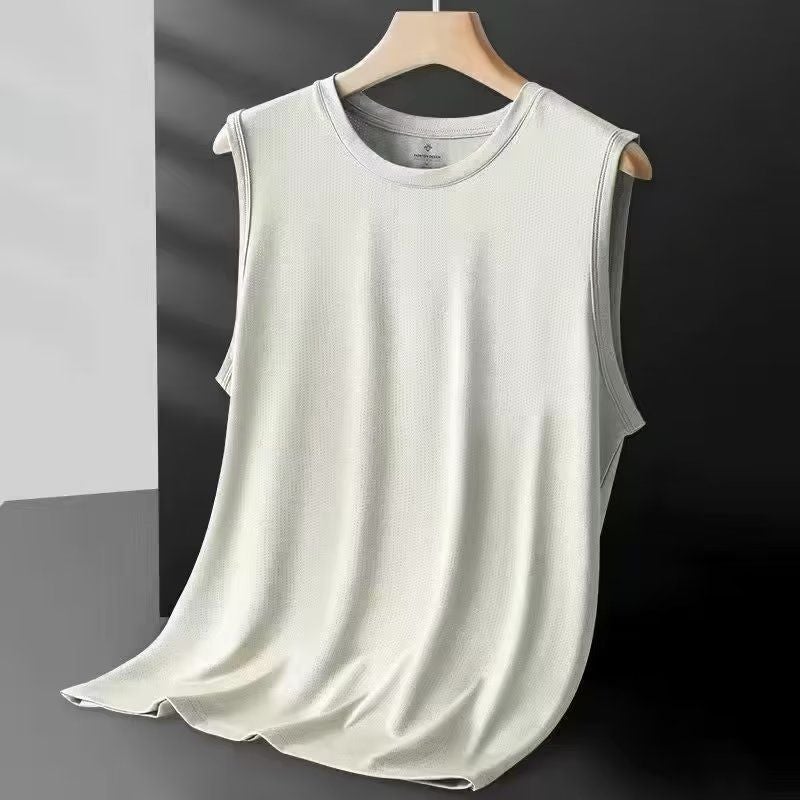 Mens Summer Mesh Breathable Sleeveless Sports Vest [light gray]]  - Image 1