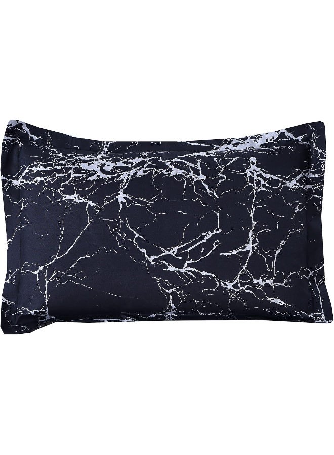 MAG Marble 3PC Comforter Sets Black Modern Pattern Soft Microfiber Bedding (Queen, Black) - Image 5