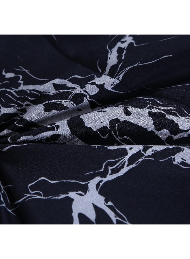 MAG Marble 3PC Comforter Sets Black Modern Pattern Soft Microfiber Bedding (Queen, Black) - Image 3