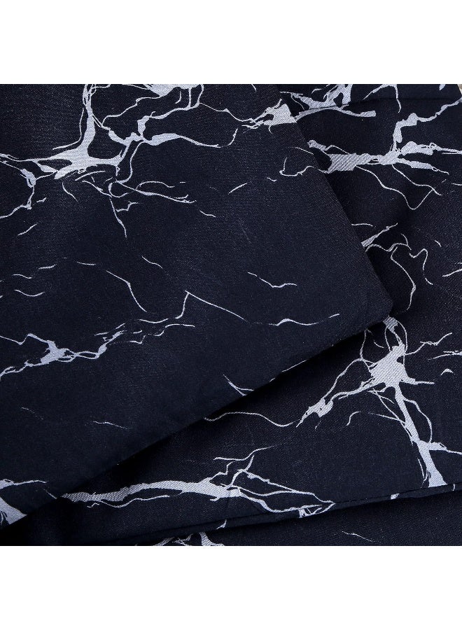 MAG Marble 3PC Comforter Sets Black Modern Pattern Soft Microfiber Bedding (Queen, Black) - Image 4