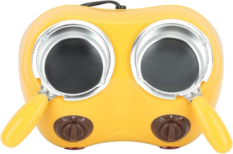 Portable Yellow Electric Chocolate Fondue Pot with Temperature Settings for Hot Milk and Melting Chocolate - Image 1