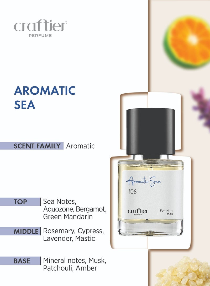 Craftier Perfume Craftier AROMATIC SEA - Inspired of-ACQUA DI GIO PROFONDO, Eau De Parfum for Men - 50ml, Long Lasting Aromatic Fragrance Upto 16 Hrs, Travel Size Men's Perfume - Image 3