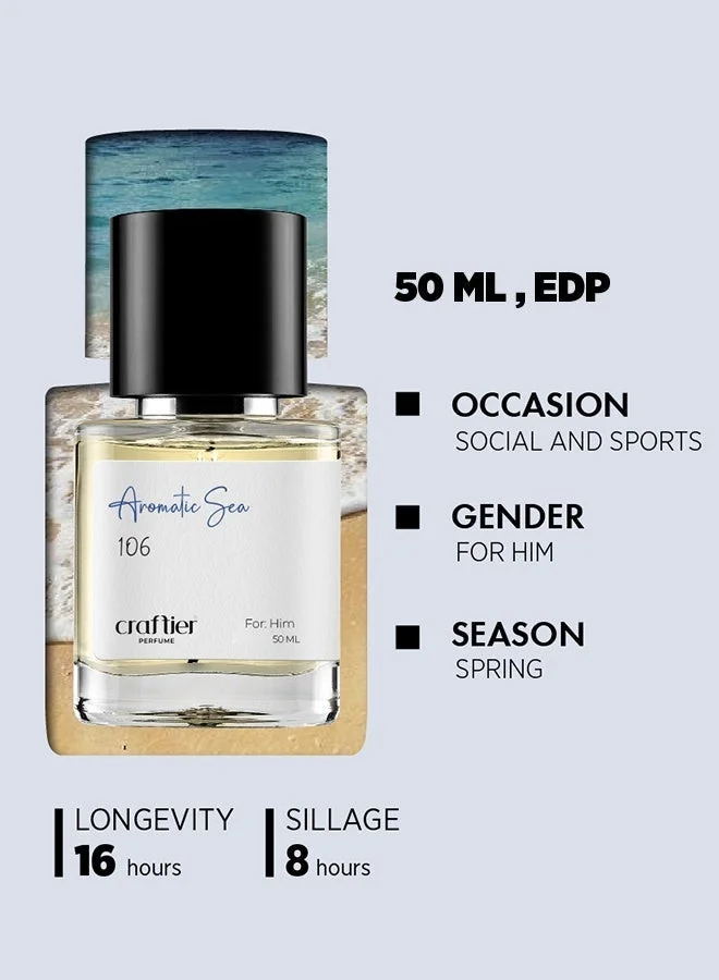 Craftier Perfume Inspired-Acqua Di Gio Profondo Craftier AROMATIC SEA - Inspired of-ACQUA DI GIO PROFONDO, Eau De Parfum for Men - 50ml, Long Lasting Aromatic Fragrance Upto 16 Hrs, Travel Size Men's Perfume for Men | Best Price UAE