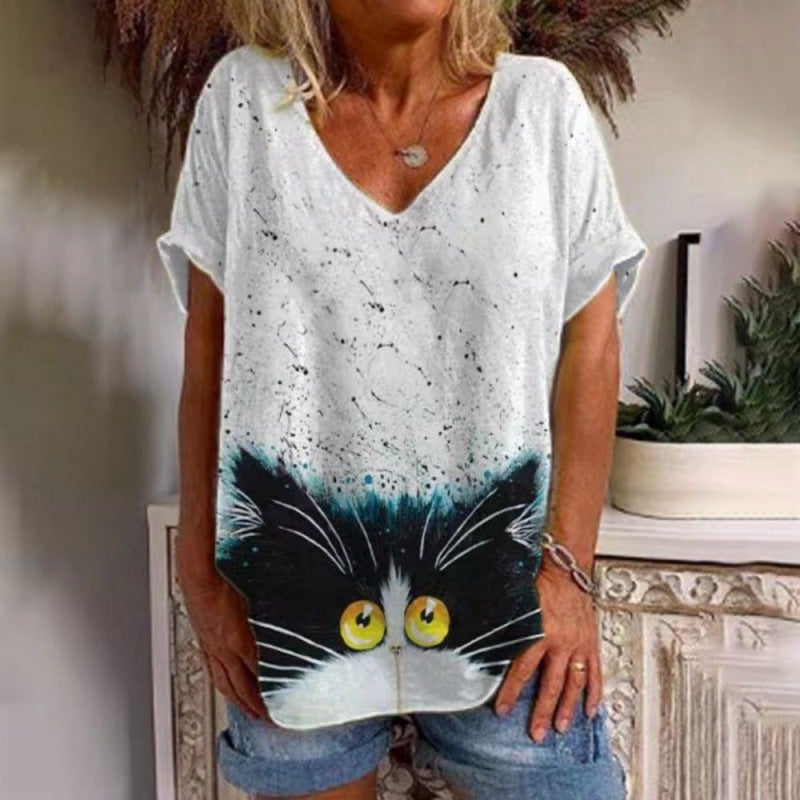 Women's positioning printed T-shirt top - Image 1