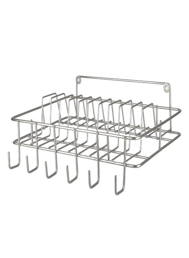 IronTech / Wall Mount Stainless Steel Cup & Saucer Holder, Plate Organizer Stand for Kitchen Utensil Kitchen Rack - Image 1