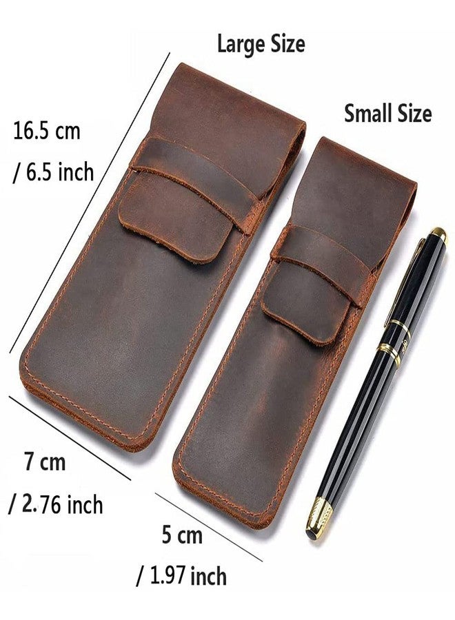 SEIWEI Leather Pen Case Pencil Pouch Holder Ballpoint Rollerball Pens and Pencils with Tuck in Flap,Purple (S) - Image 3