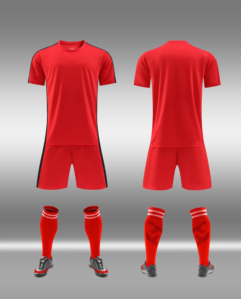 Generic New Professional Football Jersey Adult Short Sleeves Breathable Summer Training Competition Team Uniform Sportswear Red 
