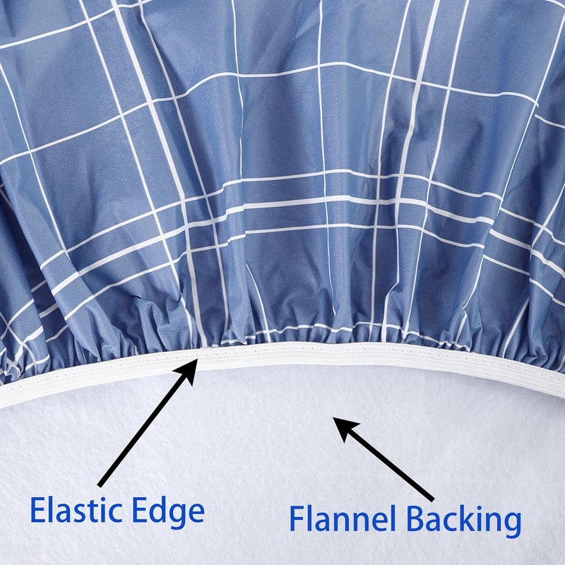 Walrus Round Vinyl Fitted Tablecloth with Flannel Backing Elastic Edge Design Table Cover Waterproof Oil-Proof PVC Table Cloth Stain-Resistant Best for 57"-66" Round - Image 5