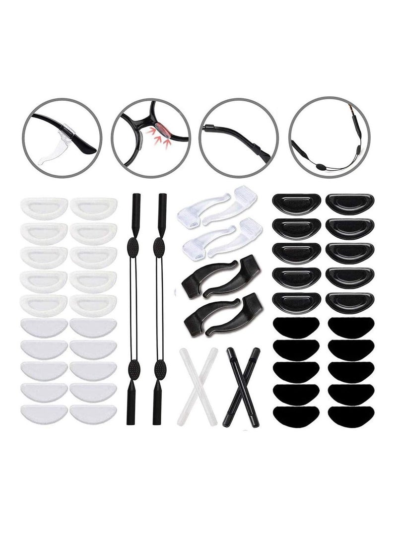SYOSI Eyeglass Nose Pads and Eyewear Retainer Strap Pack Glasses Straps Adjustable Eyewear Retainer Sports Waterproof Anti-Slip Nose Pads for Glasses Anti-Slip Hook No Tail for Kids Adult  - Image 1