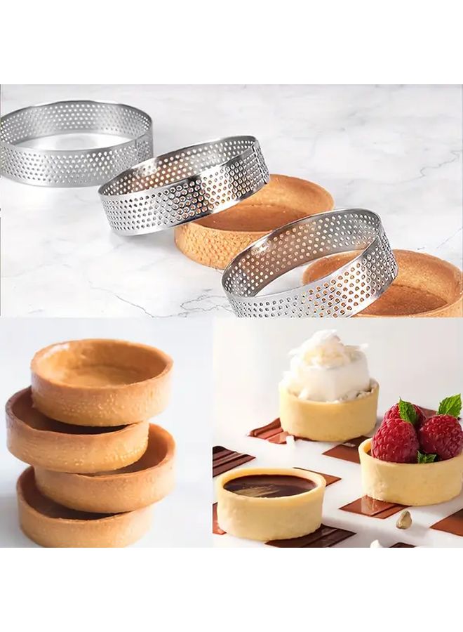 6pcs 3 54inch Round Stainless Steel Cake Molds Non Stick Tart Crust Baking Tools - Image 5