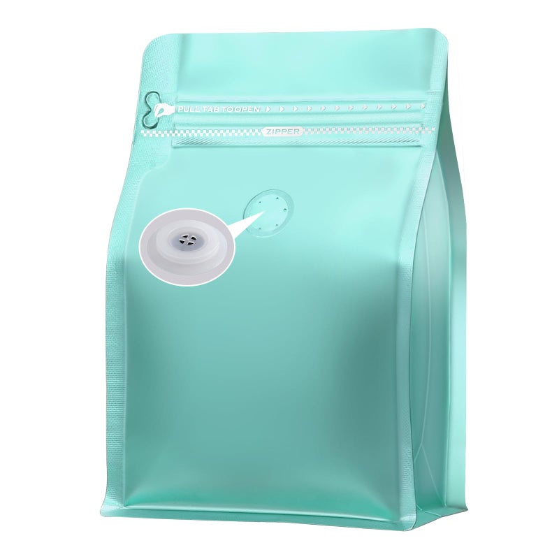 REMTAP Coffee Bags with Valve50pcs8oz Blue High Barrier Aluminumed Foil Flat Bottom Standing Coffee Beans Storage BagsReusable Heat Sealable Side Zipper Pouches for Home or Store