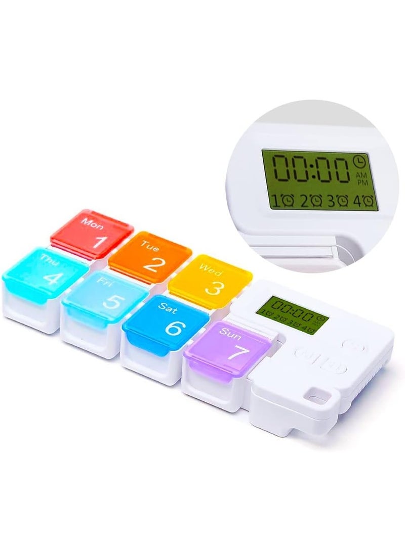 Generic 7 Day Pill Organizer, 4 Reminder Alarms, Loud Sound,Large Compartments,Large Screen,Moisture-Proof Design,Hold Vitamins,Fish Oil,Supplements,Weekly Pill Box/Cases,Daily Medicine Dispenser - Image 1