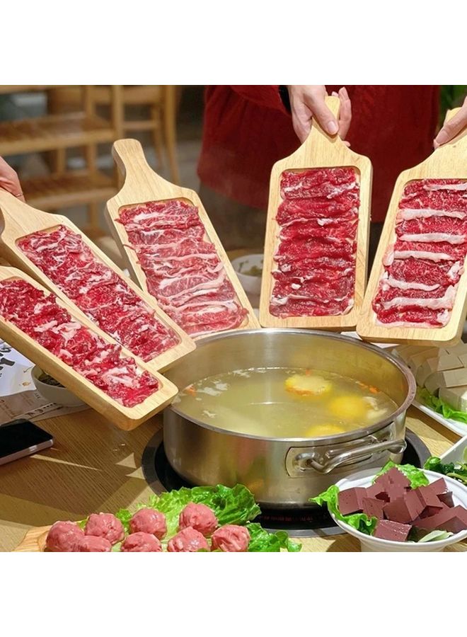 Natural Long Rectangular Sturdy Serving Tray 23 66x4 57 Inch for Meatloaf Platter Hot Dishes Steak Starters Kitchen and Restaurant Use - Image 1