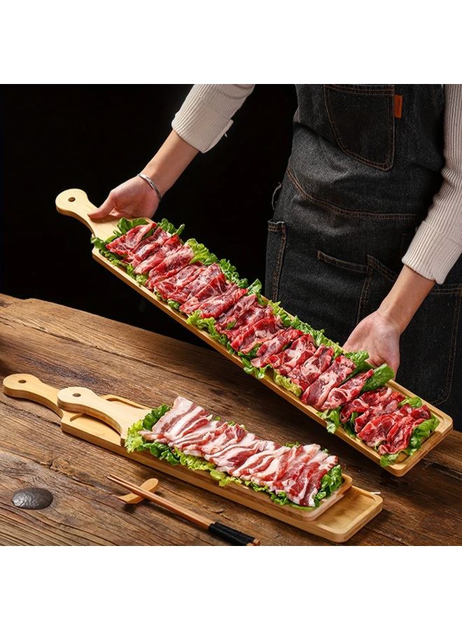 Natural Long Rectangular Sturdy Serving Tray 23 66x4 57 Inch for Meatloaf Platter Hot Dishes Steak Starters Kitchen and Restaurant Use - Image 4