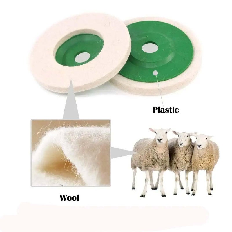 Lekshika Wool Felt Polishing Wheel – 4 Inch Abrasive Buffing & Polishing Disc for Stainless Steel, Metal, Glass, Wood & Jewelry – High-Performance Polishing Tool (1) - Image 3