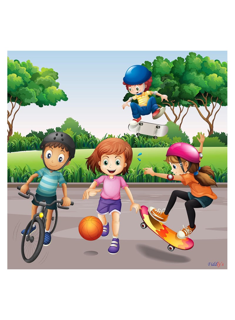 Fiddlys Wood Jigsaw Puzzles for Kids & Children -9 Pieces Age 3+ (Sports - Pack of 4) - Image 3