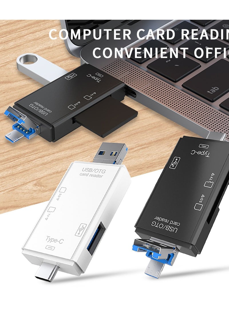 SD Card Reader USB C 6-in-1 OTG Storage Adapter Connector USB 2.0 USB C Micro USB Support SD/MicroSD/SDXC/SDHC/MMC/RS-MMC/UHS-I Compatible with Mobile Phones Laptops etc.  - Image 5