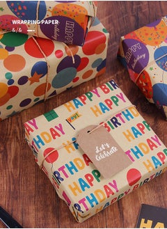 ZCM-HAPPY Premium Gift Wrapping Set with Double-Sided Tape, Decorative Ropes and Stickers - Elegant Luxury Wrapping Paper Kit for All Occasions  - Image 3