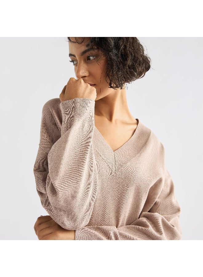 Splash FAV V-neck Sweater with Long Sleeves  - Image 4