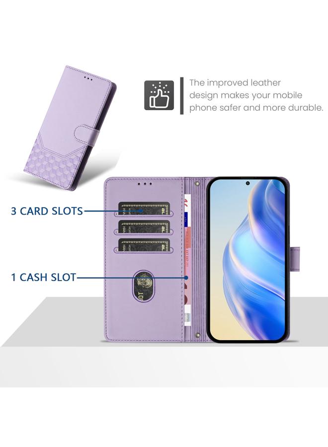 S-TOP Case For iPhone X / XS Honeycomb Embossing RFID Leather Phone Case - Image 3