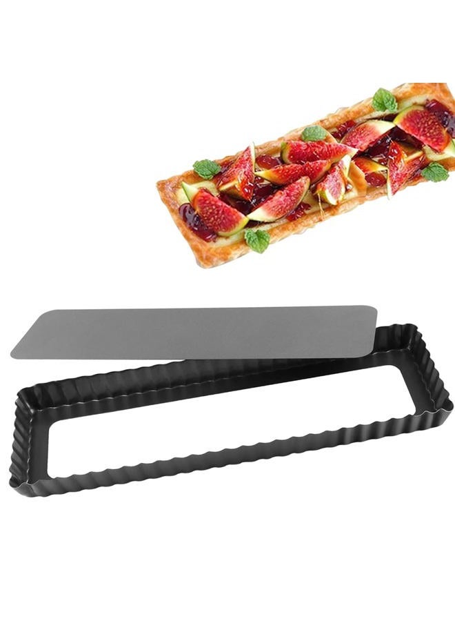 Cyimi Rectangular Tart Pan 14 Inch Nonstick Quiche Pie Pan with Removable Bottom Tart Pan for Pies, Quiche Bakeware, Cheese Cakes, Desserts - Image 1