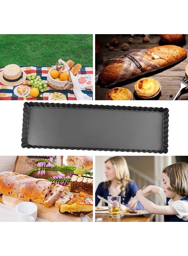 Cyimi Rectangular Tart Pan 14 Inch Nonstick Quiche Pie Pan with Removable Bottom Tart Pan for Pies, Quiche Bakeware, Cheese Cakes, Desserts - Image 4