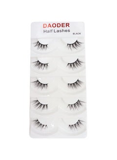 DAODER False Eyelashes Half Lashes Wispy Cat Eye Faux 3D Mink Lashes Natural Look Soft Handmade Wispies 715mm Eye Lashes For Eye Makeup 5 Pairs (Half Lashes 04)  - Image 1