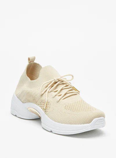 Flora Bella Textured Running Shoes with Lace Up Closure