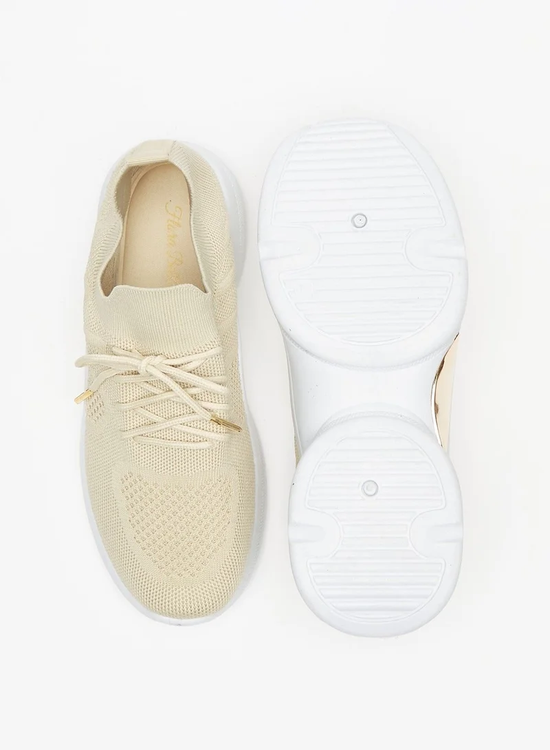 Flora Bella Textured Running Shoes with Lace Up Closure