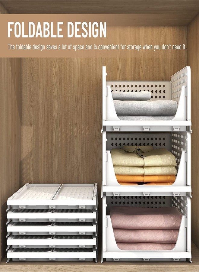 Whixant Set of 3 Stackable Closet Storage Box, Plastic Drawer Organizer, Foldable Wardrobe Clothes Shelf Baskets, Folding Containers Bins Cubes, Perfect for Kitchen, Office, Bedroom & Bathrooms - Image 4
