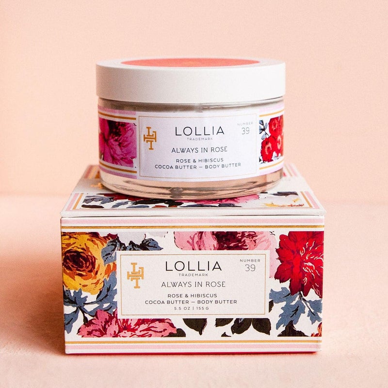 LOLLIA Always in Rose Body Butter, 5.5 oz. - Rose & Hibiscus Fragrance â€“ Shea Butter & Cocoa Butter, Body Lotion for Women, Hydrating & Smooth Body Moisturizer - Image 2