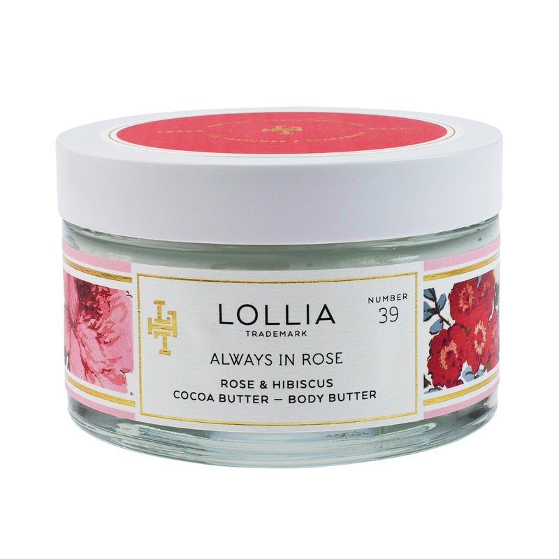 LOLLIA Always in Rose Body Butter, 5.5 oz. - Rose & Hibiscus Fragrance â€“ Shea Butter & Cocoa Butter, Body Lotion for Women, Hydrating & Smooth Body Moisturizer - Image 1