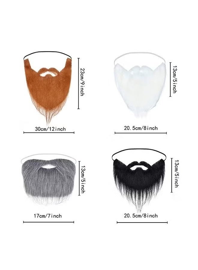 Ocean 4 Pcs Fake Mustache, Facial Hair False Beards, Fake Whisker for Entertainment Drama Party Movie Makeup, Funny Fake Beards Fake Whisker, Mustache for Kids and Adults - Image 3