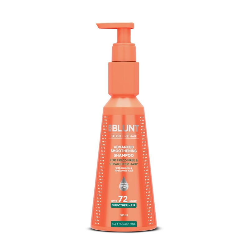 BBLUNT BBLUNT Advanced Smoothening Shampoo with Keratin Hyaluronic Acid 300ml Makes Hair FrizzFree Straighter Gently Cleanses Adds Spectacular Shine SLS ParabenFree For Men Women - Image 1
