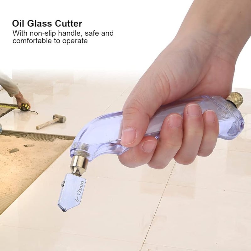 أداة قطع الزجاج من فولاذ التنغستن مع مجموعة أدوات بقدرة قطع من 6 إلى 20 مم وقلم أنبوب الشفط - Image 4