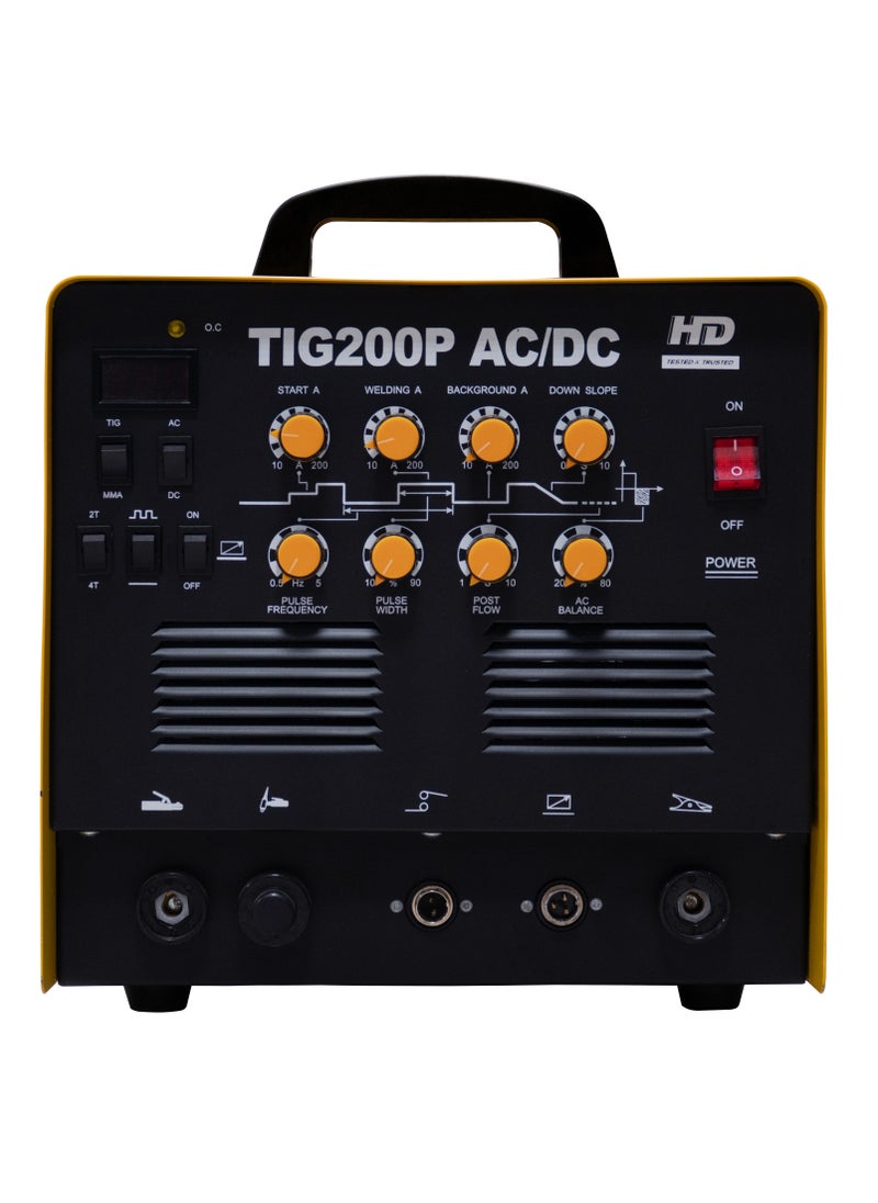 أتش دي آلة لحام TIG/MMA 10-200A AC/DC | تعمل على الحديد والألمنيوم | HD | TIG200P | 1.6 إلى 4.0 إلكترود  - Image 3