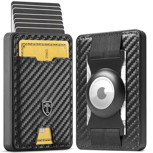 TRAVANDO Swype Slim Wallet for Men Metal RFID Blocking Mens Wallet Card Case (With AirTag* Pocket) - Image 1