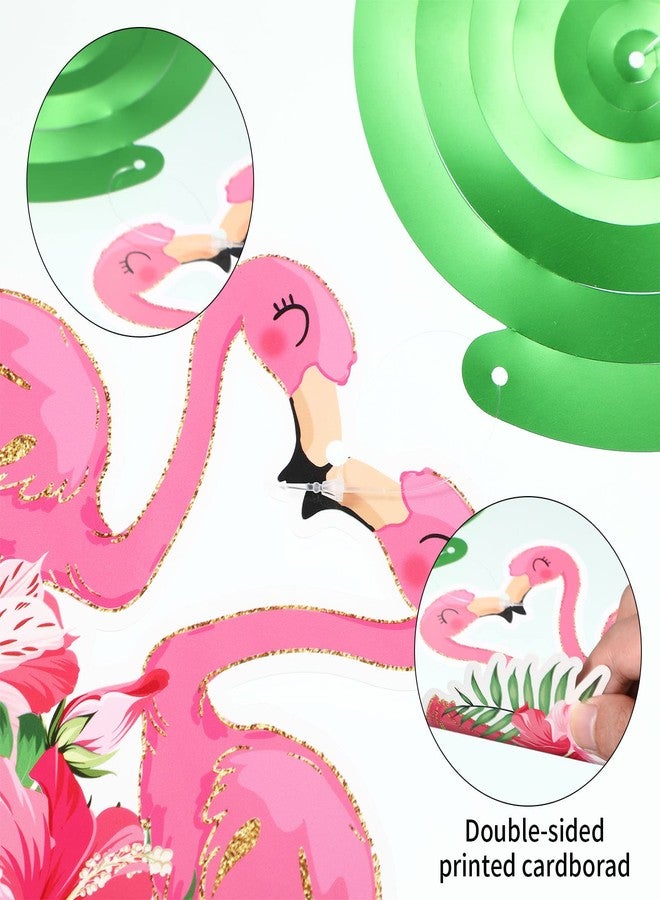 ABURRORI 52 Pcs Flamingo Party Hanging Swirl Decorations, Hawaii Luau Pink Flamingo Party Hanging Swirl Tropical Aloha Decorations for Flamingo Birthday Party Supplies Decorations - Image 3