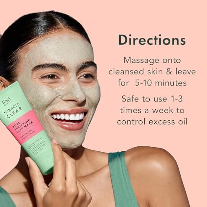 Rael Face Mask, Miracle Clear Clay Mask – Deep Pore Cleanser with Tea Tree & Gentle Exfoliation for Blackheads, Korean Skin Care (3.4 fl oz) - Image 5