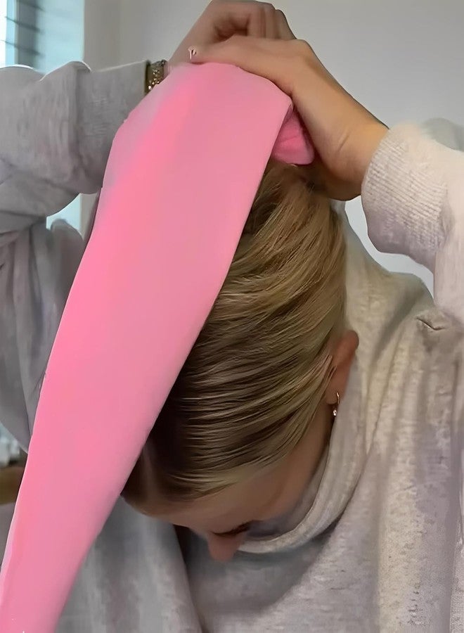 squishy Shower Cap for Women Reusable, Waterproof Shower Cap, Pink Hair Accessory for Long Hair, Travel Essential, Home Use - Image 2