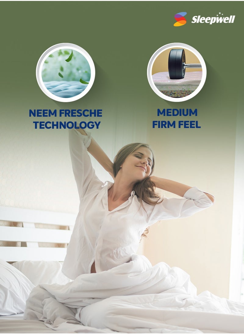 Sleepwell Sleepwell Durafirm 2.0 | Visco Medicated Foam | Super King Bed Size | Medium Firm | Neem Freshce Technology | Anti Sag Mattress (200L x 200W x 15H cm)  - Image 2