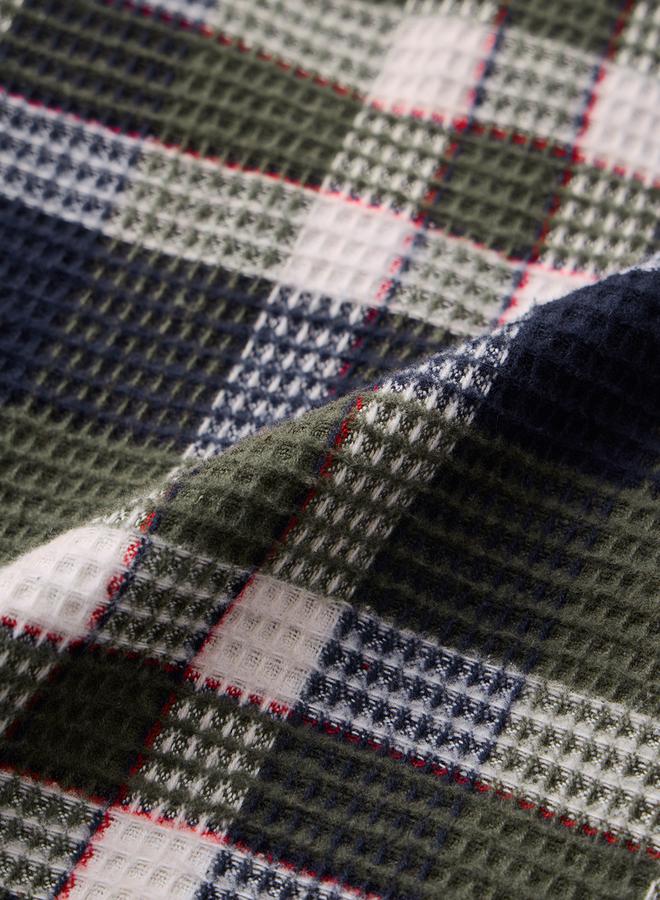 ذا سوليد ستور قميص فلانيل بنمط مربعات ونقشة بارزة - Image 5