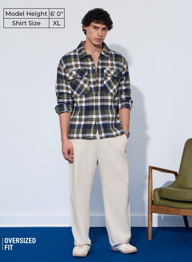 ذا سوليد ستور قميص فلانيل بنمط مربعات ونقشة بارزة - Image 2