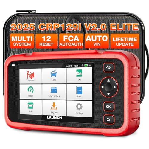 LAUNCH CRP129I V20 2025 OBD2 Scanner ABSSRSatENG Car Diagnostic Tool 12 Reset Services TPMSOilEPBSASBMSDPFThrottle Reset Injector Coding FCA AutoAuth Lifetime Update